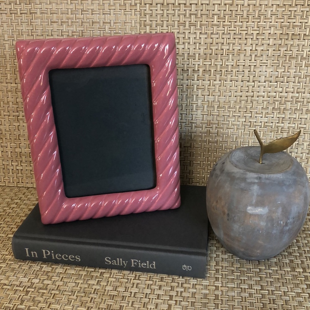 Easton 80’s Pier One Mauve Art Deco Ceramic Picture Frame Made In Greece